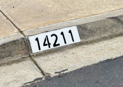 Professionally painted curb address number 14211 example